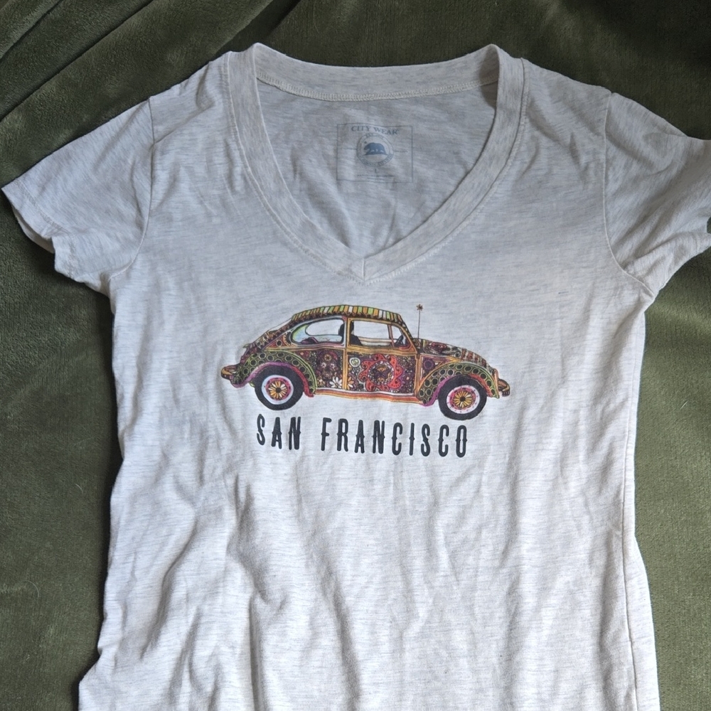 Vintage Car Graphic Tee - Cream